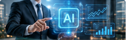 企業 AI 應用與資料分析示意圖